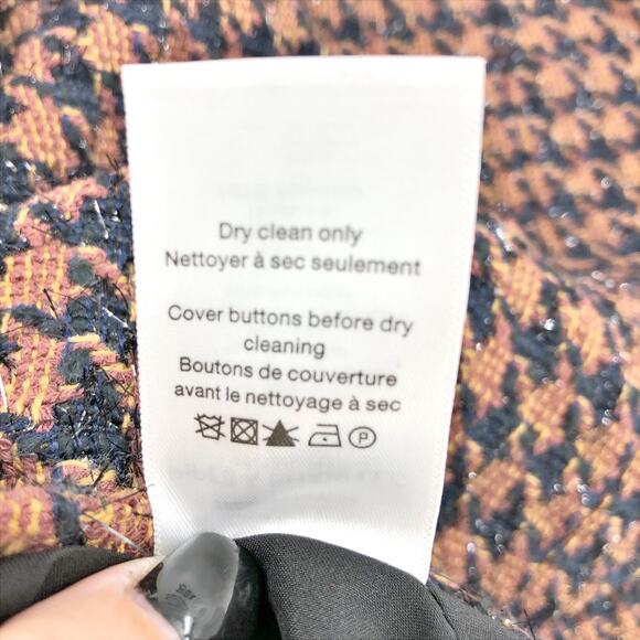 VERONICA BEARD Andriel Houndstooth Tweed Mini Skirt Size 16 Red Blue Dark NWOT - Picture 10 of 10